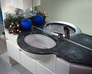 Close up of a bathroom cabinet