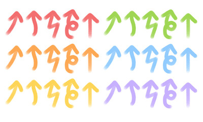 Abstract Crayon Arrow Pastel Set Hand Drawn.eps