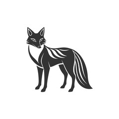 Black and white fox vector illustration cute kitten icon design