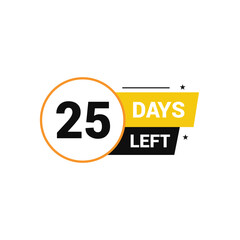 25 days left Countdown number banner templates time icon vector design