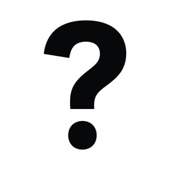 Large black question mark on white background