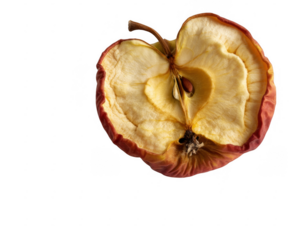 Dried apple slice with seeds isolated on a transparent background fruit