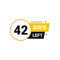 42 days left Countdown number banner templates time icon vector design