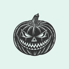 Halloween pumpkin vector illustration on white background
