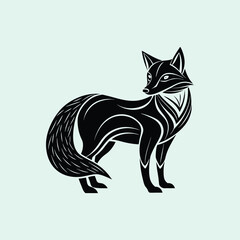Vector illustration of a cute fox icon