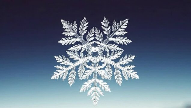 Snowflake's Delicate Symmetry: A macro shot of a single, perfectly formed snowflake against a gradient backdrop, displaying intricate ice crystal patterns in exquisite detail.