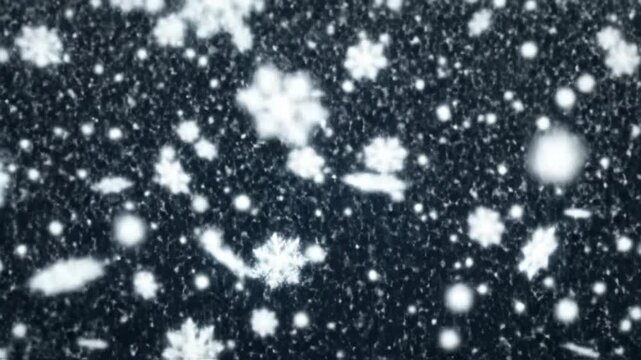 Animated snowfall on dark background for festive holiday scenes