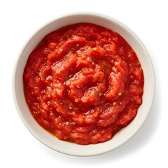 tomato sauce on a white background