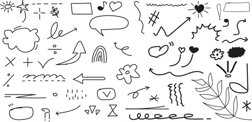Comic cartoon line explosive effect, speed burst motion element set. Comic boom burst, explosive smoke, line speed cartoon element icon. Hand drawn sketch action boom effect. Vector illustration