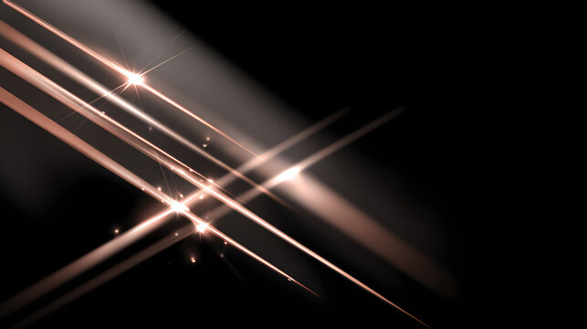 Rose Gold Firework Trails on Black Background