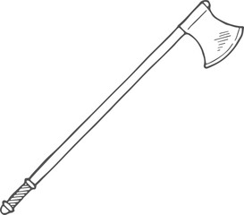 A wooden stick with a black handle and a black blade