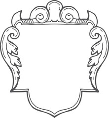 A white frame with a design of leaves and a crown