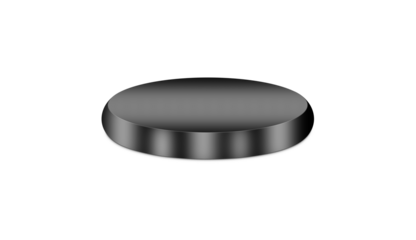 3D Black Circular Pedestal on Gray Background