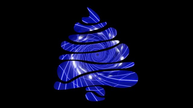 AI Generated Magical Christmas Tree Light Animation on Dark Background - Magical AI-generated Christmas tree light animation with glowing festive sparkles and elegant holiday illumination on a dark bl