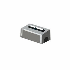 Metal Sharpener in Flat Minimal Style for Pencil School Tools