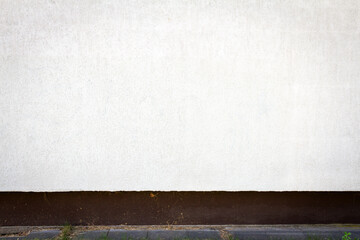 Modern white plaster street wall background. Architectural detail.