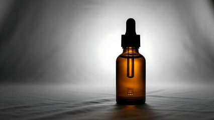"luxury essential oil bottle mockup, amber glass with dropper, placed on a soft cloth background with minimal lighting to create a serene, calming effect--v 6.1 --ar 16:9 --q 2"