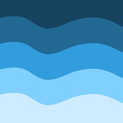 Abstract background with fewer, larger, and smoother wavy lines, presenting a monochromatic blue gradient from dark navy to light sky blue. Gradient abstract wavy background