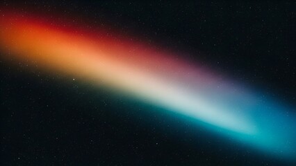 Ethereal cosmic light streak with vibrant gradient colors against a dark, star-speckled background, creating an abstract and dynamic visual effect