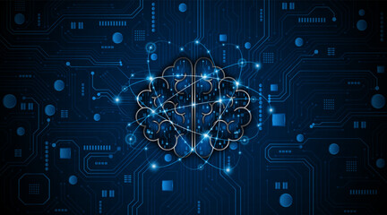 Circuit board of computer neural network or electronic artificial intelligence. Brain circuit technology. modern technology innovation concept background	