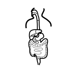 body digestion health organ hand drawn organic line
