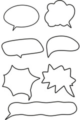 speech bubbles set black outline