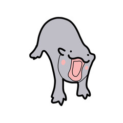 baby pygmy hippo cute animal funny hippopotamus hand drawn gray color
