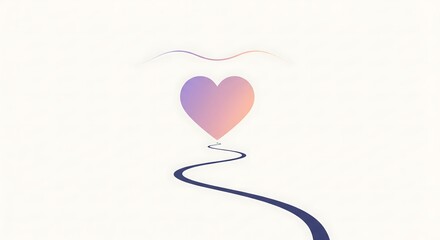 Abstract illustration of a heart following a winding path.