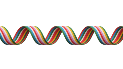 Abstract 3D twisted ribbon shape, Isolated on white and transparent background