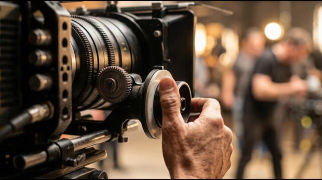 Professional Cameraman Operating Cinema Camera at Live Event &ndash; Filmmaking Video
