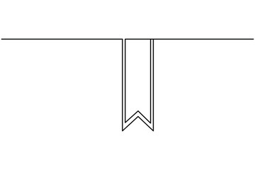 Curved ribbon banner and bookmark line art graphic for decoration
