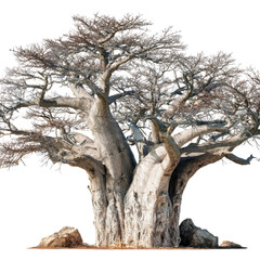 Baobab tree with transparent background