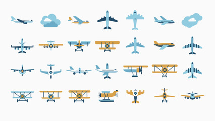 Plane icons set