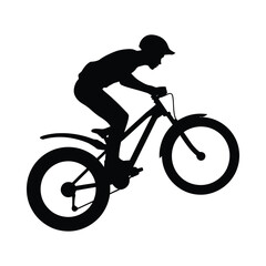 Man riding bicycle silhouette