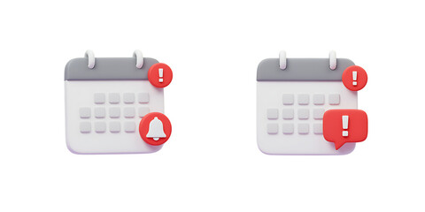 Calendar Alert Icons Set for Reminders and Notifications