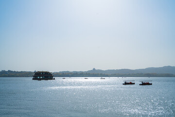 Scenic Sightseeing Boats on West Lake in Hangzhou