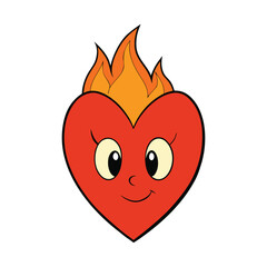 A flaming heart glowing with passion, its fiery edges flickering with warmth and intensity, symbolizing deep love, burning emotions, and an unbreakable bond that shines brightly.
