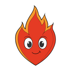 A flaming heart glowing with passion, its fiery edges flickering with warmth and intensity, symbolizing deep love, burning emotions, and an unbreakable bond that shines brightly.
