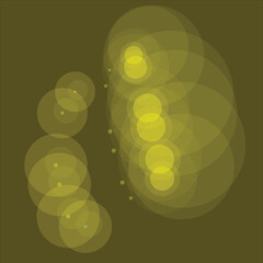 Bright green abstract background illustration with glowing, defocused circles and bokeh