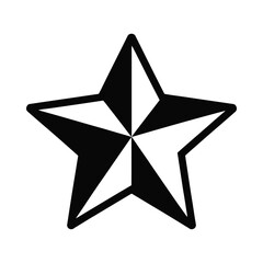 Obraz premium Simple black star icon on white background