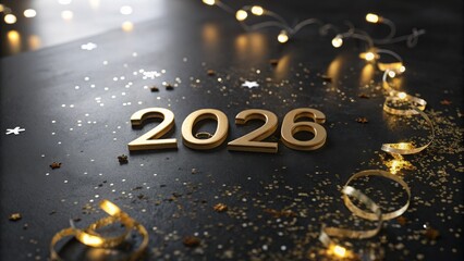 happy new year 2026 3d word 