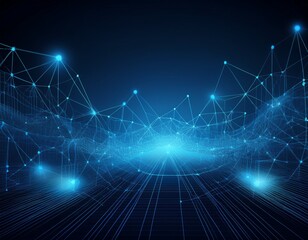 abstract blue network connectivity background for tech and digital design