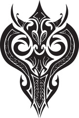 Abstract Tribal Tattoo Vector – Bold Black Silhouette Design