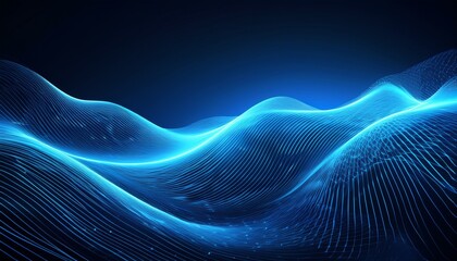 beautiful abstract wave technology background with blue light digital effect corporate concept generative ai