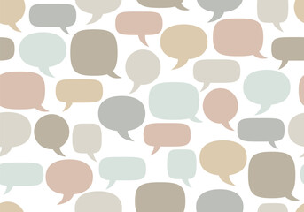 Seamless pattern with speech bubbles of different shape and meanings. Speech Bubble, Discussion, Talking, Business, Communication