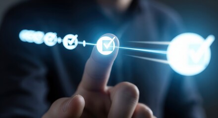 AI Timeline Hologram. Futuristic Interactive Data Interface.