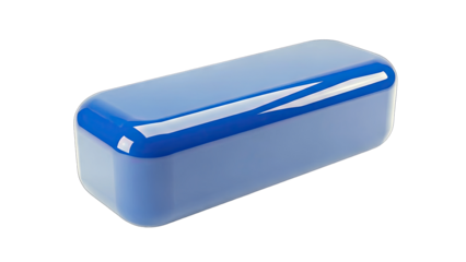 Blue Rectangular Object Isolated on White Background