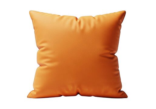 Orange cushion isolated on transparent background
