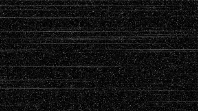 Black screen with thin static lines. Analog TV noise, random vertical distortion, bad signal interference. retro CRT glitch 4K overlay.