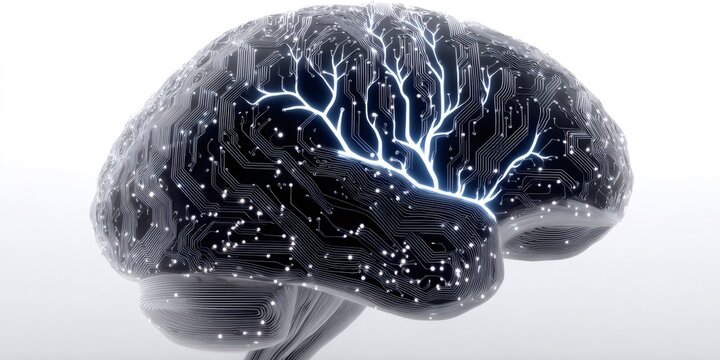 Artificial intelligence brain processing data and thinking concept - Powered by Adobe